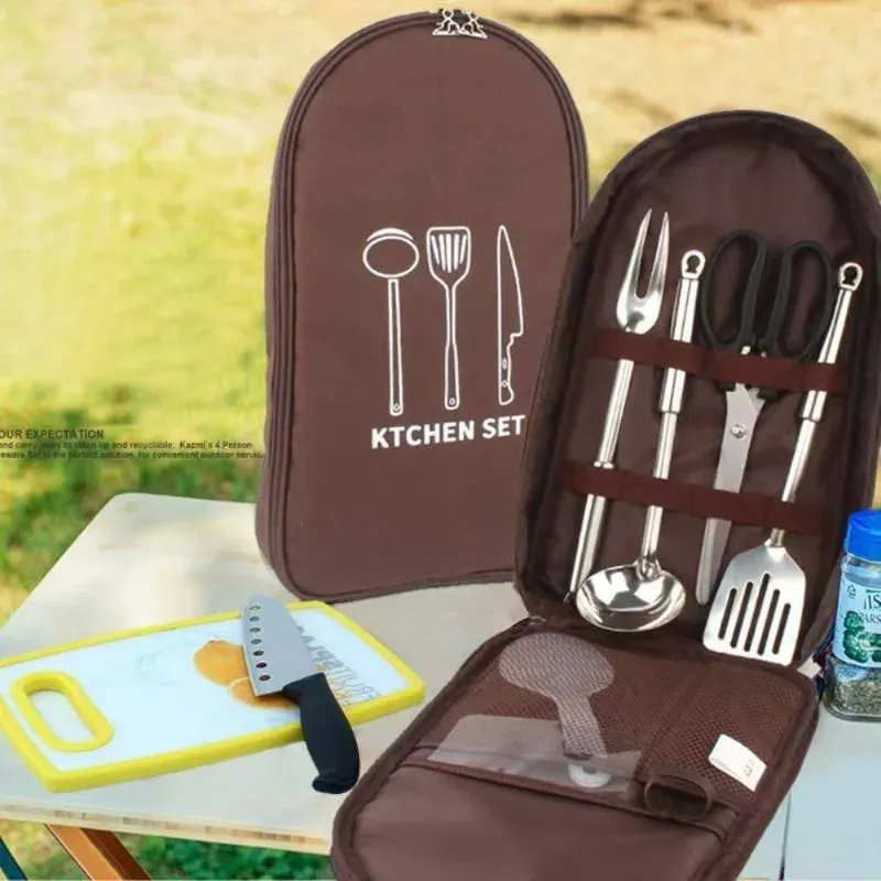 Expandable Hanging Bag for Outdoor Picnic - Perfect for Organizing Cookware and Cutlery