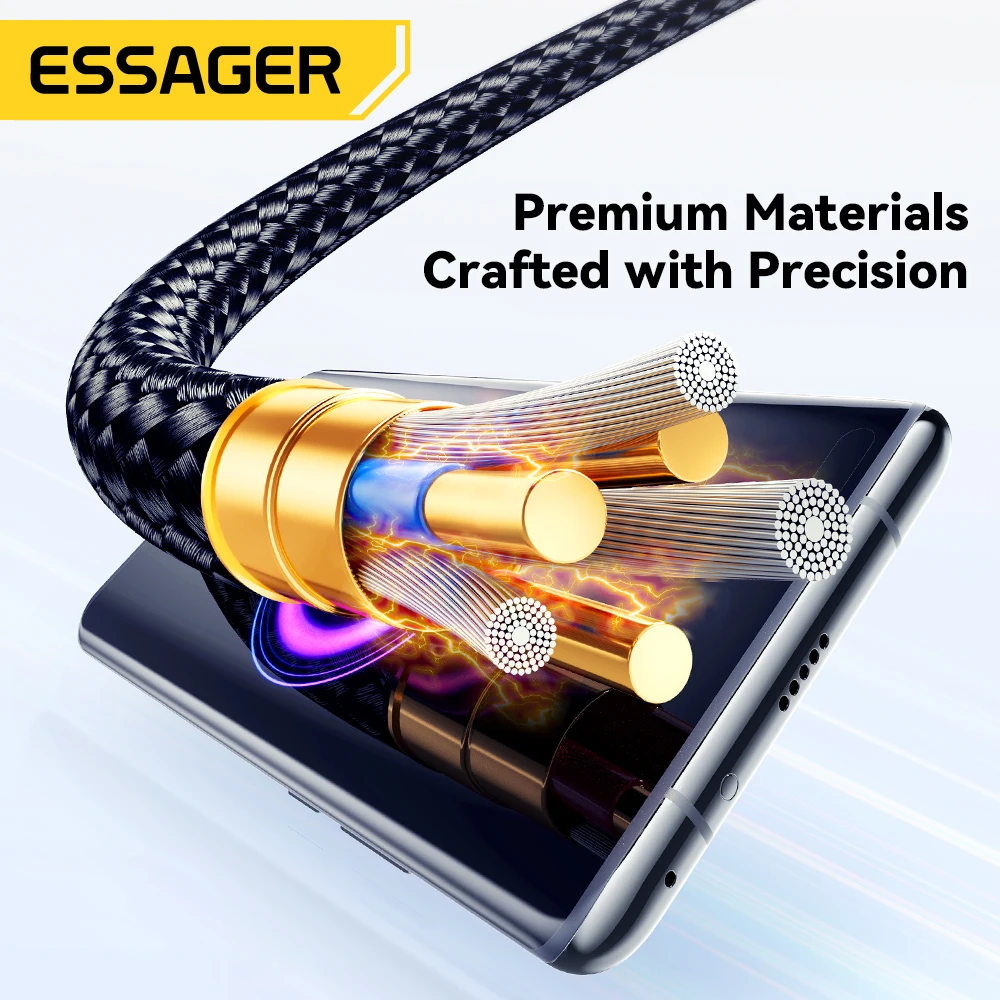 Essager 120W 6A Fast Charging Cable Type C Quick Charge Cable For Xiaomi 14 Ultra Huawei Samsung Oneplus USB Type C Data Cables
