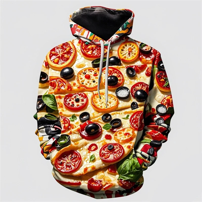 thumbnail image 1 of Sudadera con capucha con gráfico de pizza de pepperoni para hombre, sudadera con estampado 3D de comida, sudadera informal de primavera y otoño, sudaderas con capucha de manga larga unisex, 1 of 4