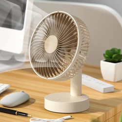 Compact USB - Powered Table Fan with 4 Speed Settings - Portable Desktop Cooling Fan with Strong Wind (1800mAh battery)