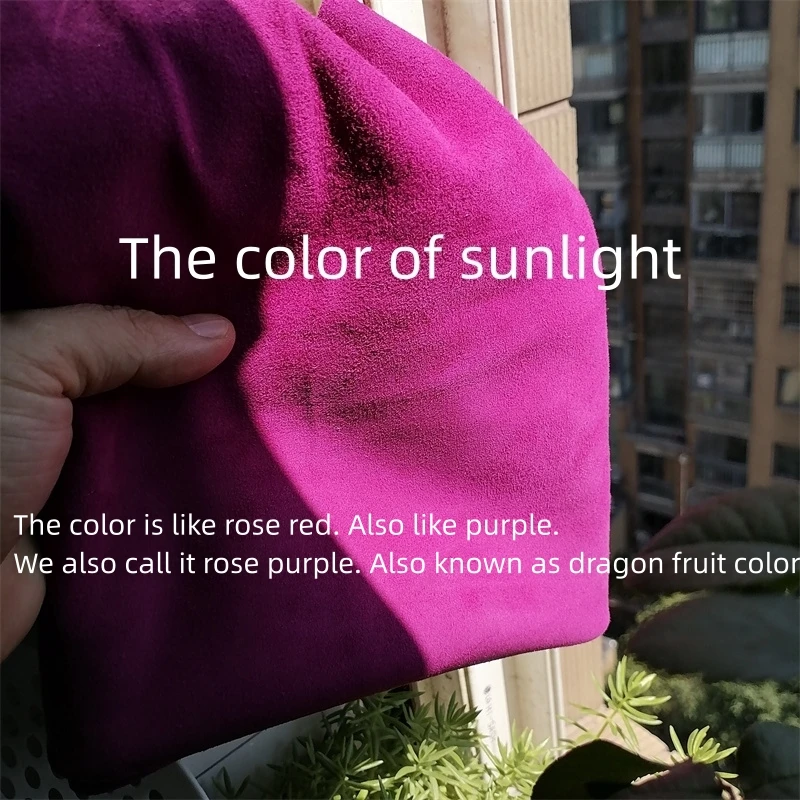0.6-1mm Dragon Fruit Colour Suede Sheepskin First Layer Leather Real Leather Fabric Handmade Diy For Inside Whole Sheepskin leather fabric leather material