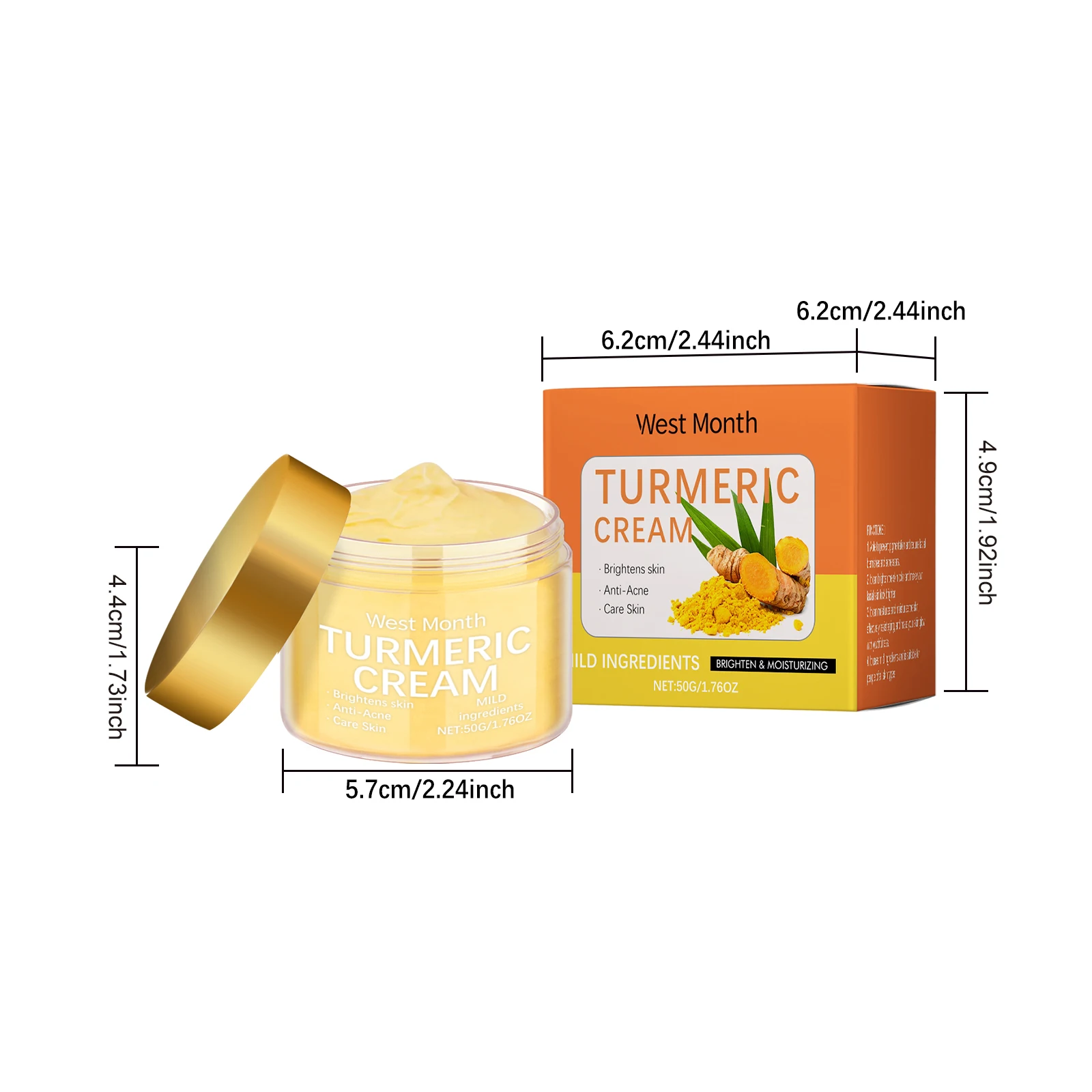Radiant Glow Turmeric Skincare Set - Exfoliating Serum & Moisturizing Cream for Dull & Acne-Prone Skin