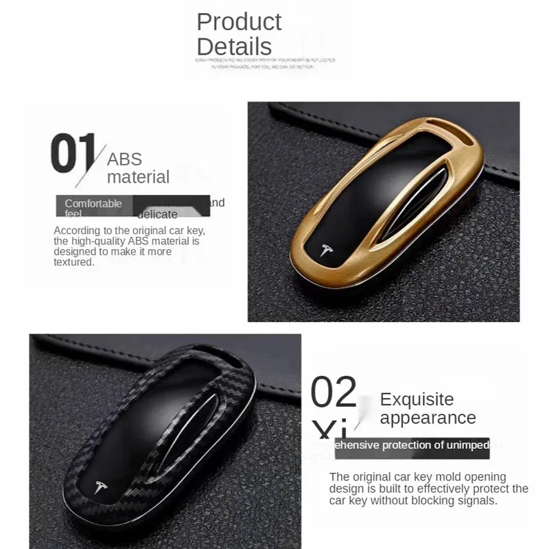 Custodia per chiave Auto in fibra di carbonio per Tesla Model X Y Model 3 S Holder telecomando Fob Shell portachiavi accessori Auto - S14f93427dcef40d39181701f543cd530R