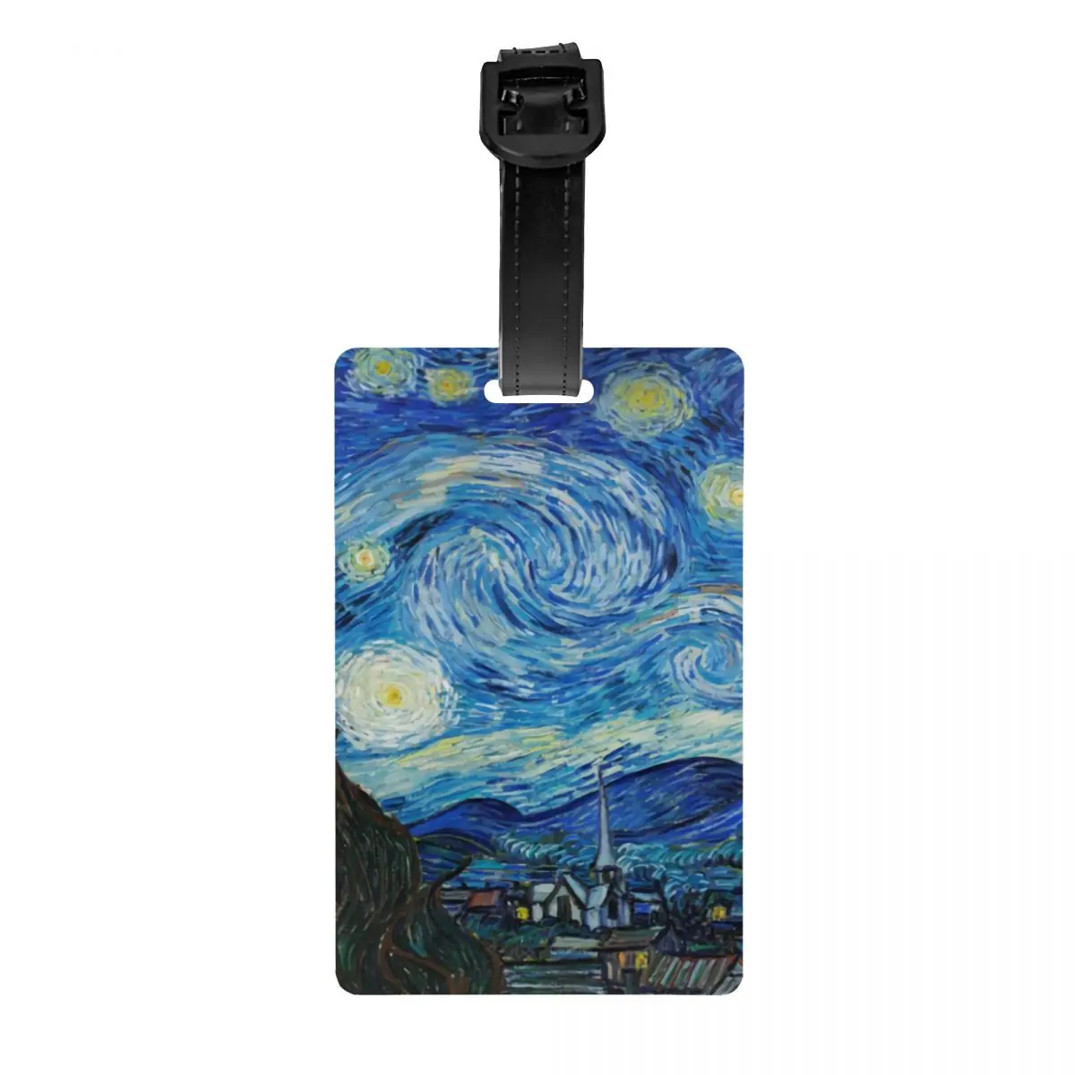 

Custom Vincent Van Gogh Starry Night Luggage Tag With Name Card Oil Painting Art Privacy Cover ID Label for Travel Bag Suitcase