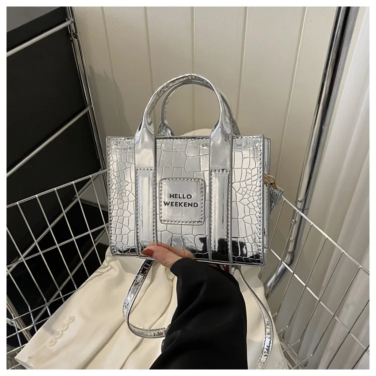 Women's Handle Bag With Stone Pattern Fashion Handbag For Ladies_voghion.com