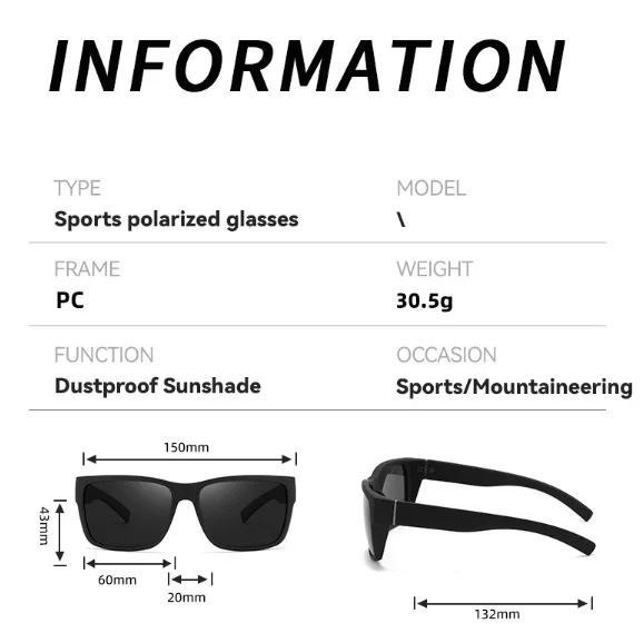 Men's Polarized UV400 Vintage Square Sunglasses