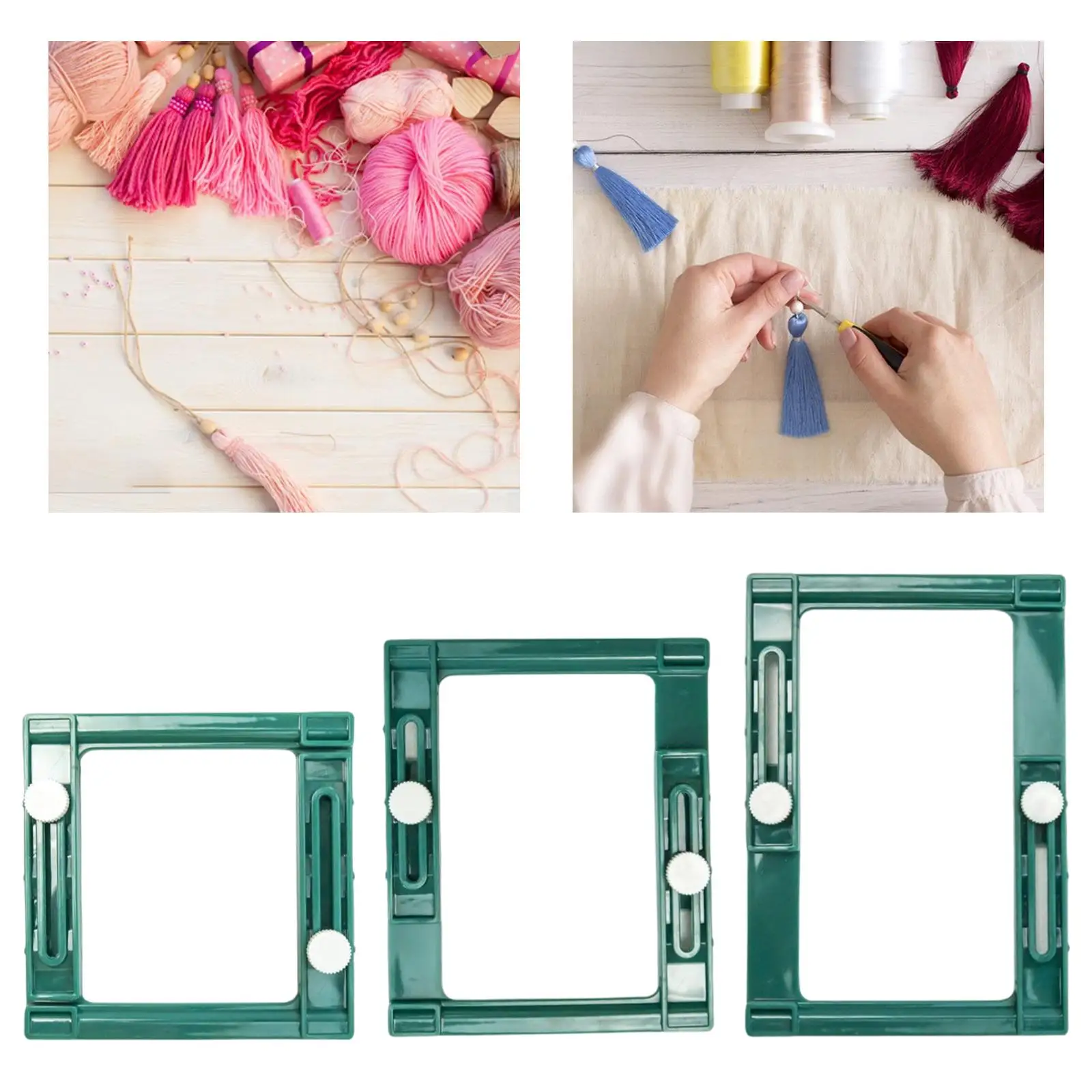 3PcsSetTasselMakerSquarePlasticTasselMakerFluffWeaverWool