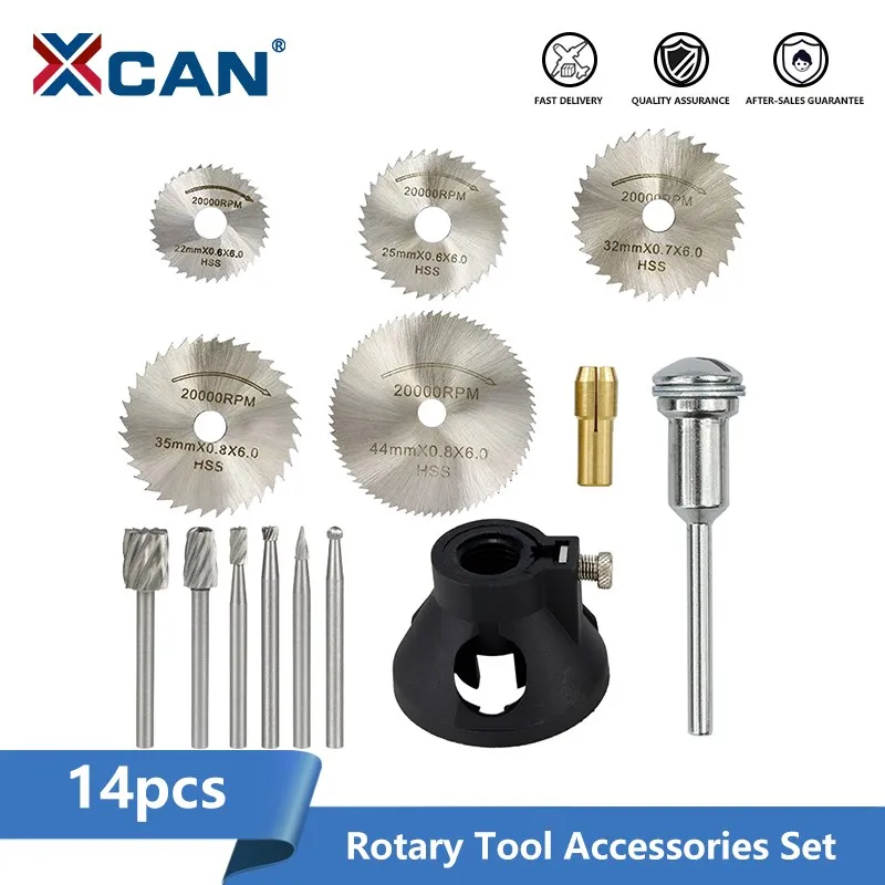 Xcan 14pcs hss sägeblatt, messing bohr zangen futter, hss dreh bohrer mit dorn für dremel dreh werkzeuge