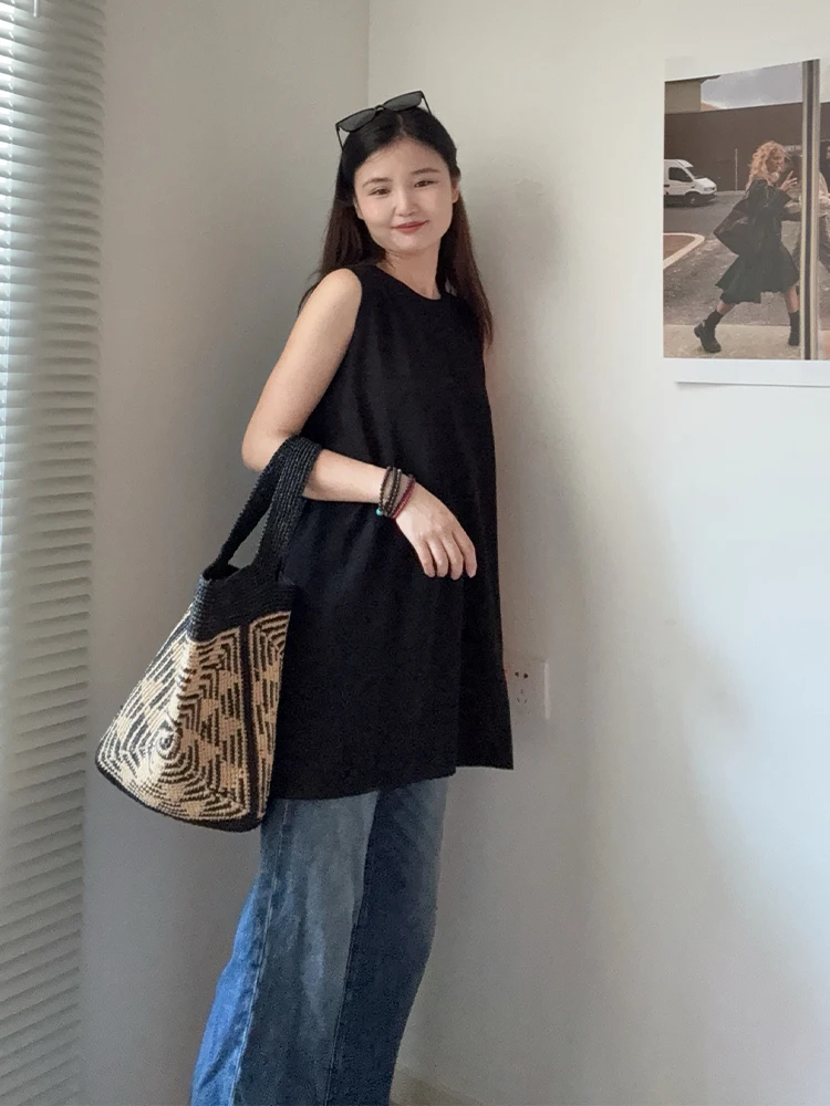 Women Beach Vintage Handmade Woven Shoulder Bag Raffia Rattan Shopping Bags Bohemian Ladies Summer Travel Vacation Casual Totes