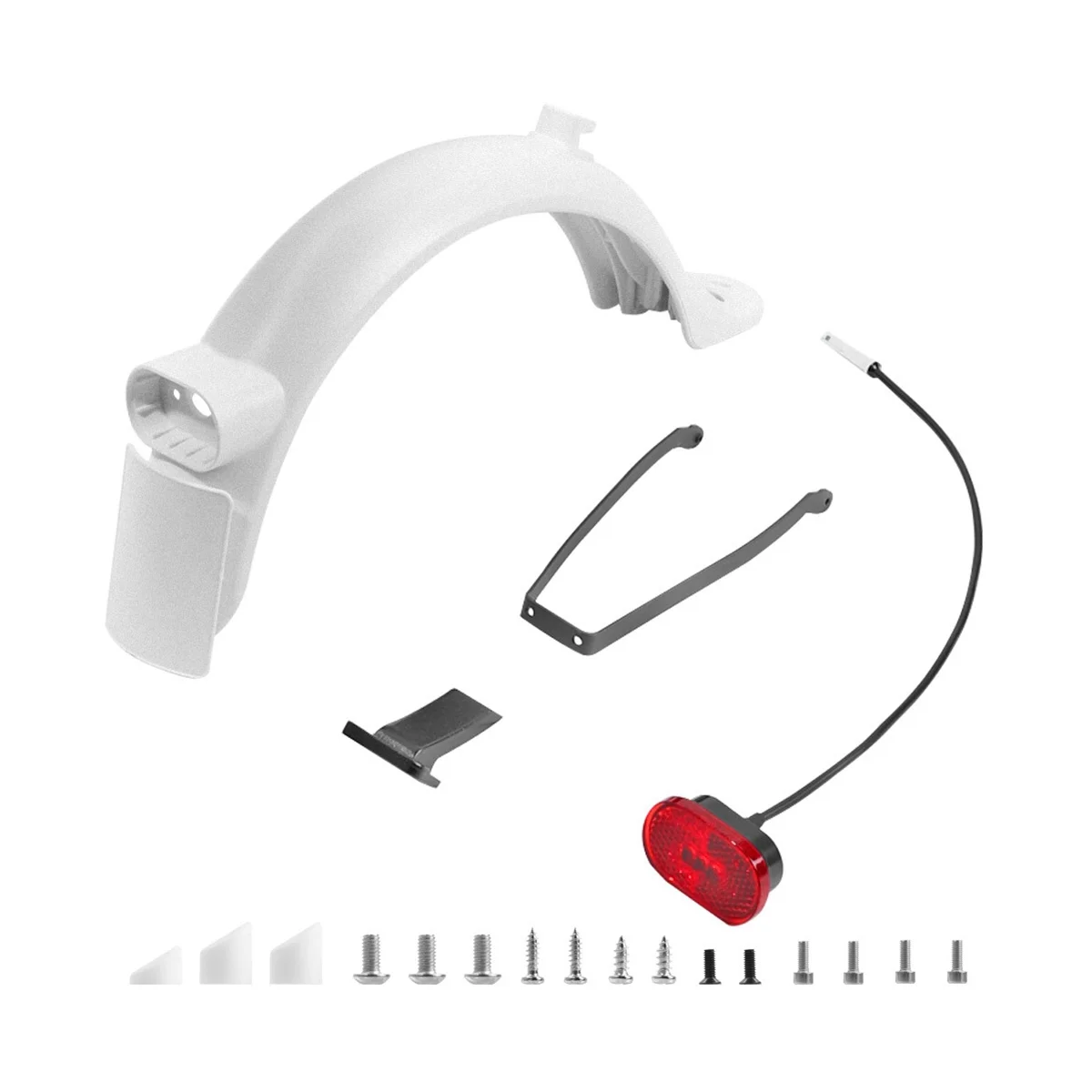 

For Xiaomi M365 Pro2 1S MI3 Electric Scooter Rear Fender Set Bracket Taillight Accessories,White