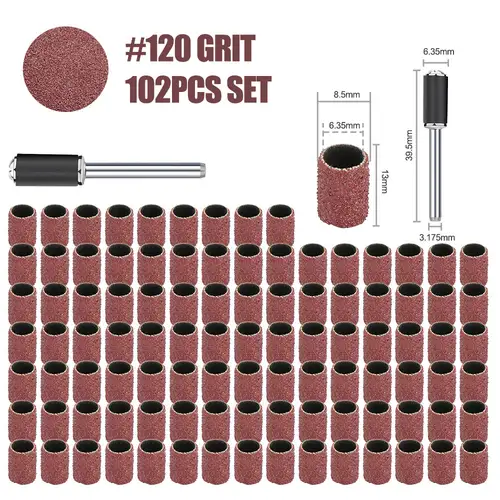 CMCP Sanding Drum Set Grit #80 #100 #120 Dremel With Sanding Mandrels Sanding Bands For Dremel Rotary Tools Abrasive Tools - Image 7