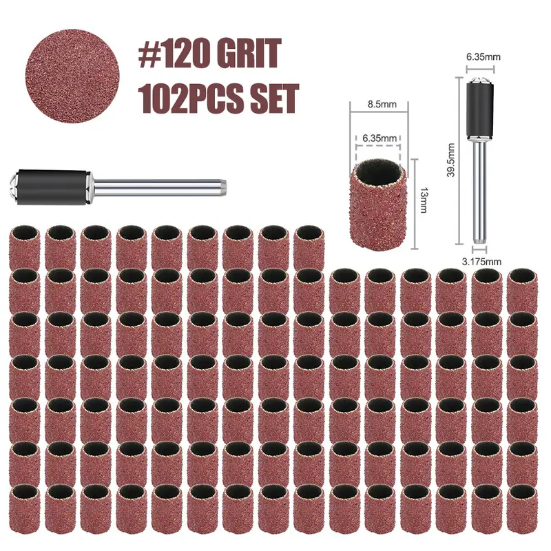 CMCP Sanding Drum Set Grit #80 #100 #120 Dremel With Sanding Mandrels Sanding Bands For Dremel Rotary Tools Abrasive Tools - Image 7