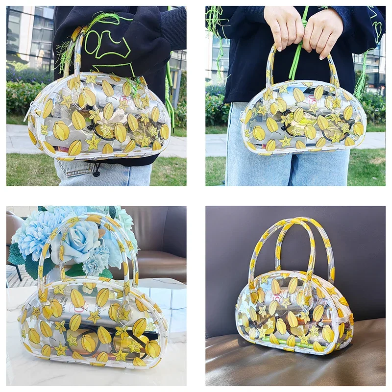 Makeup Bag Clear Portable Transparent Tote Bags Clear Makeup Storage Pouch Large Capacity Cosmetic Organizer Bags Makeup Case