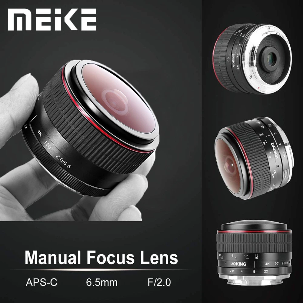 Meike 6.5mm F2.0 Wide Angle Manual Fisheye Lens For Fujifilm X Mount X