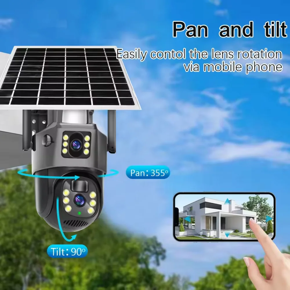 8MP Solar PTZ Security Camera with AI Tracking