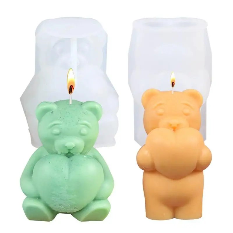 

Bear Casting Mold DIY Crystal Glue Three Dimensional Mold Bear Aromatherapy Beeswax Silicone Mold For Home Bedroom Living Room