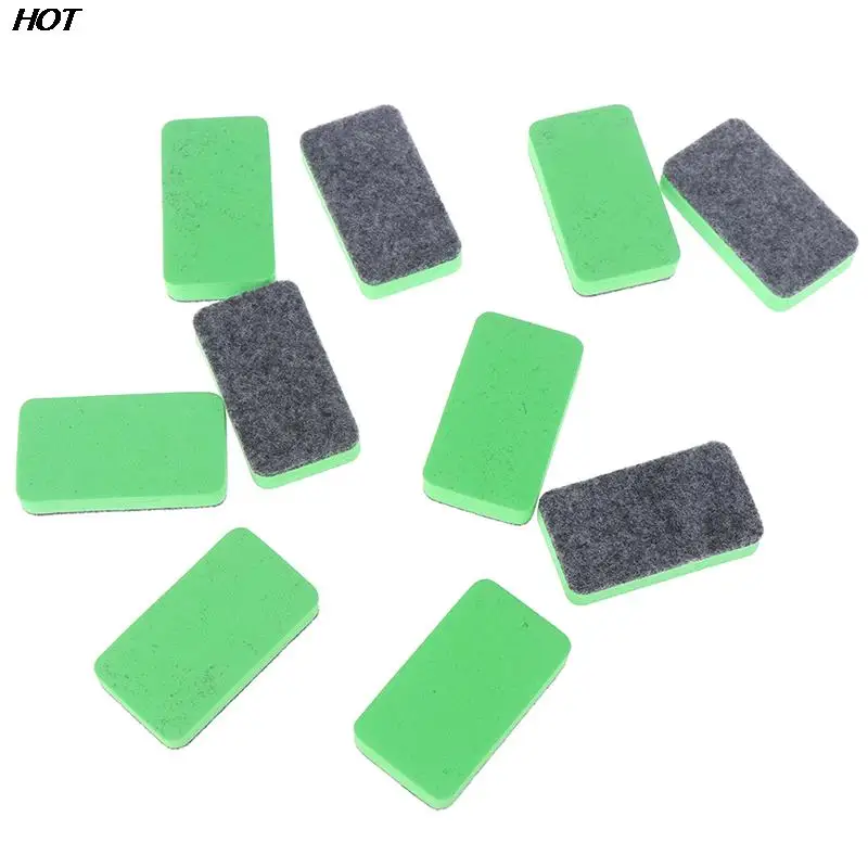 10Pcs Green+Black Mini Felt Cloth Whiteboard Dry Eraser Erase Pen Board Kid  Marker School Office supplies