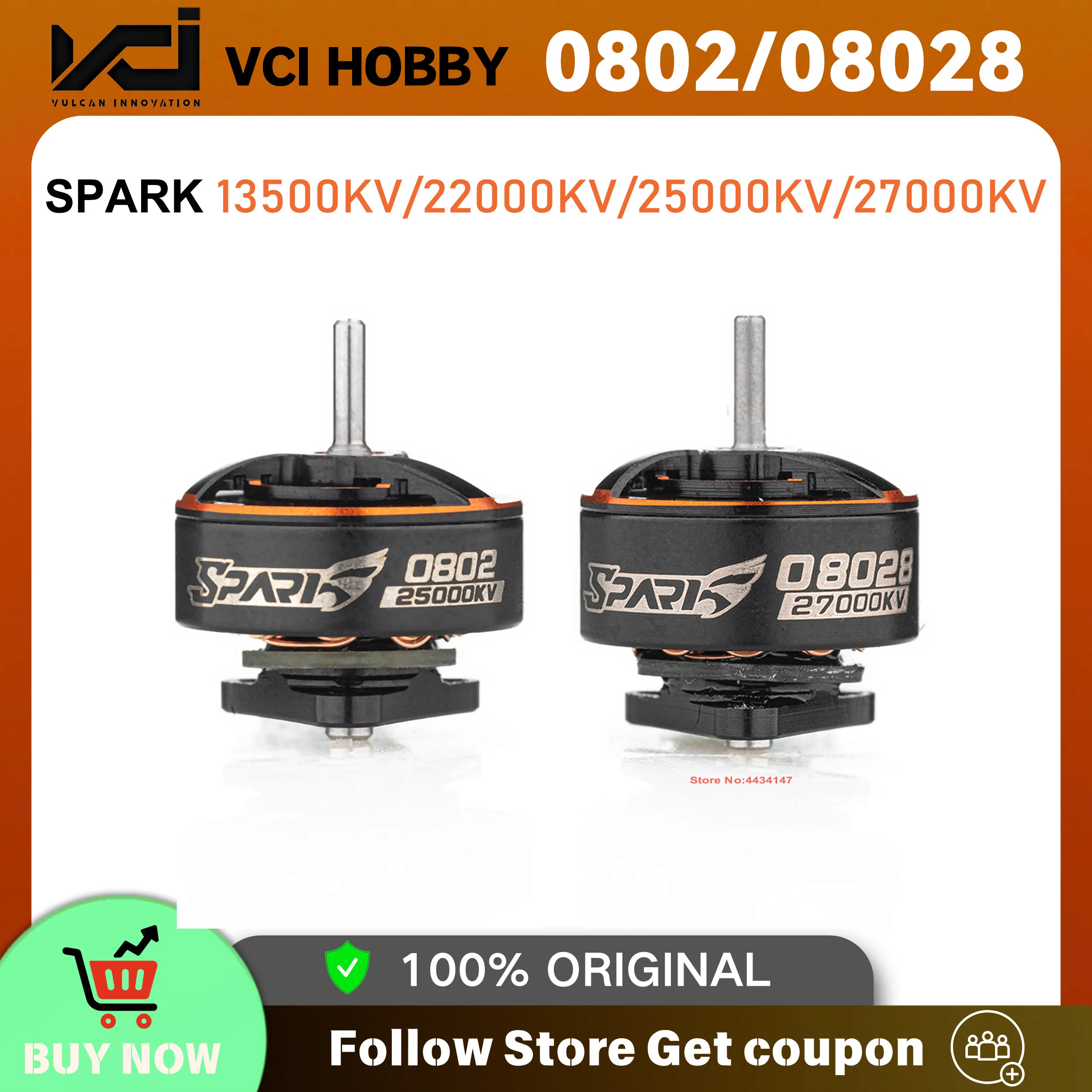 Moteur Brushless 0802/08028 13500-27000KV pour Drone FPV Micro