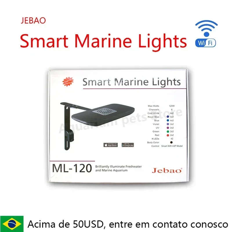 

Jebao aquarium seawater light ML-60 120 light coral high power single light double light full spectrum LED remote WIFI light