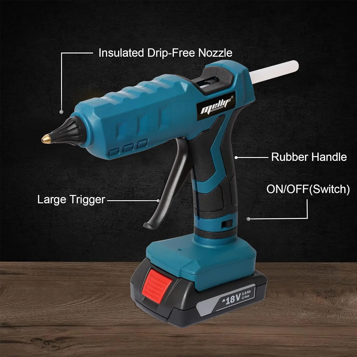 Cordless Glue Gun for Bosch 18V Battery GBA/GBA ProCORE Hot Glue Gun Full Size 11mm Stick for DIY Crafting Christmas(NO BATTERY) 4