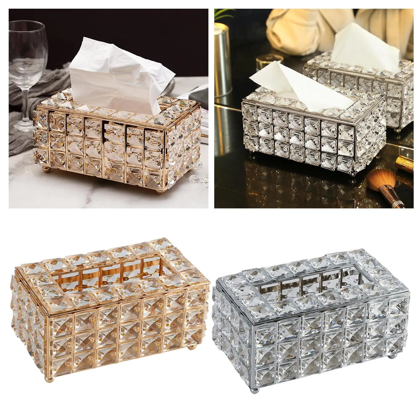 Tissue Box Covers Rectangle Napkin Storage Holder Organizer Vanity 3