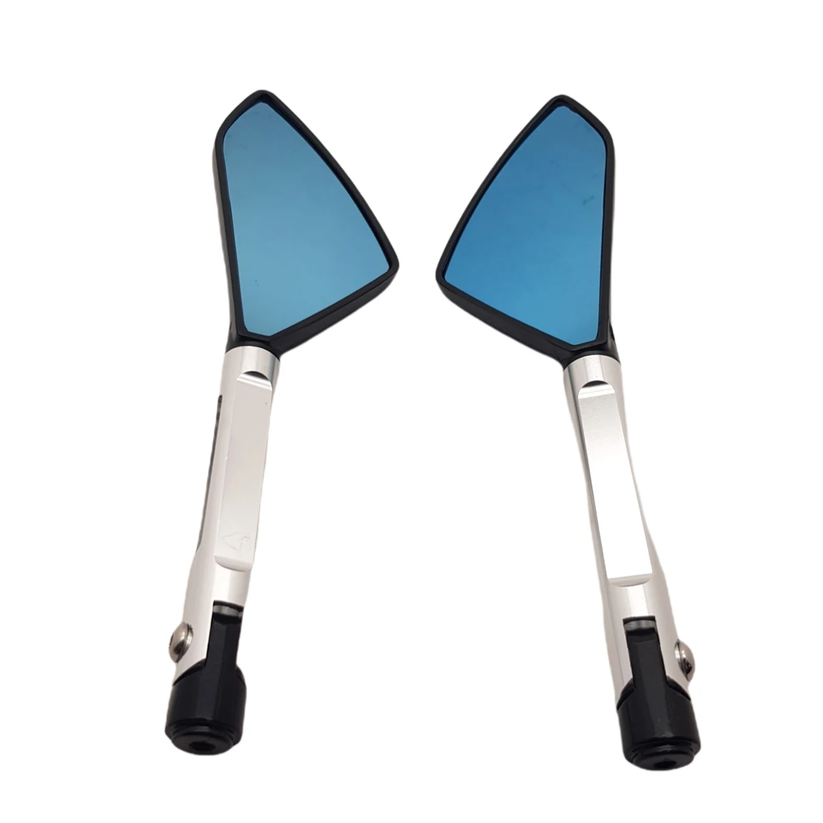 Par Espelho Retrovisor Esportivo Prata Universal Motos