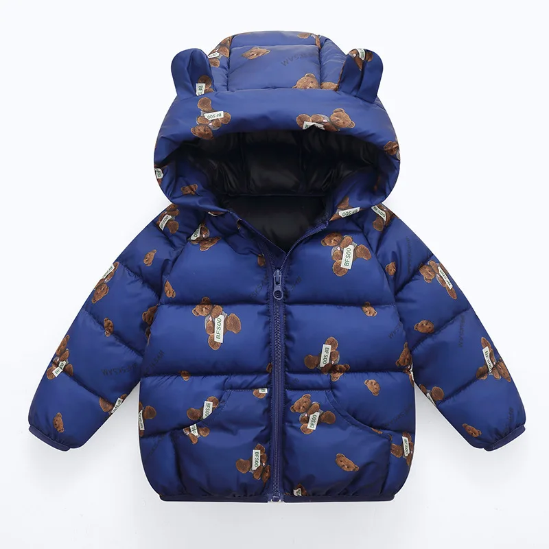 Fashion Infant Toddler Down Jackets Winter Down Jackets For Baby Girls Outerwear Boys Cartoon Bear Coat New Children's Clothing