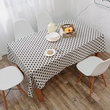 

Cotton Tablecloths, Waterproof Table Covers Symbol Black White Dining Table Coffee Table Deco