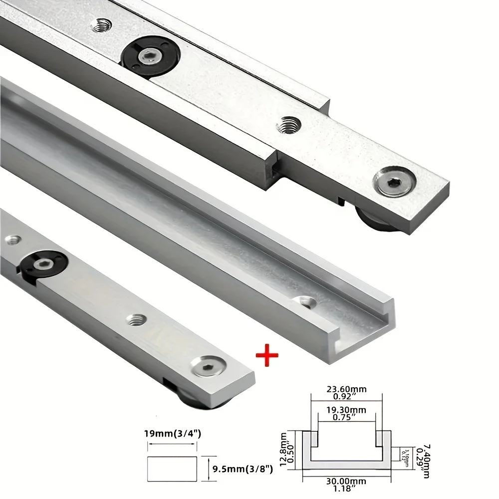 T Slot Miter Bar Slider Kit Aluminum alloy T-shaped Rail Oblique Joint Slider Wheels Non Perforated T-shaped Bar Guide