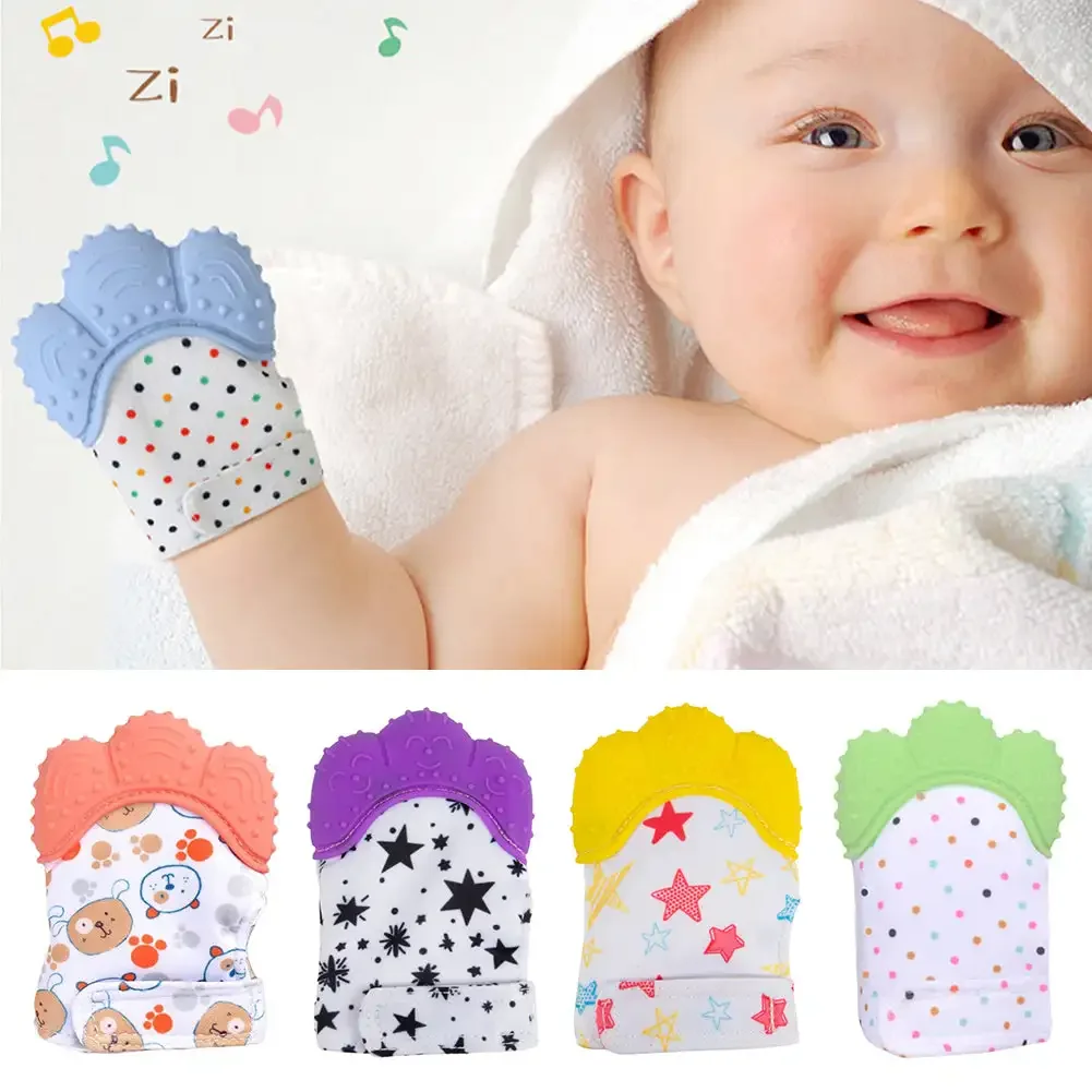 Kids Teething Gloves Mittens Chewable Newborn Dental Care Durable Teether Toys Teething Infant Chewing Toy Baby Care Tools Stuff 2