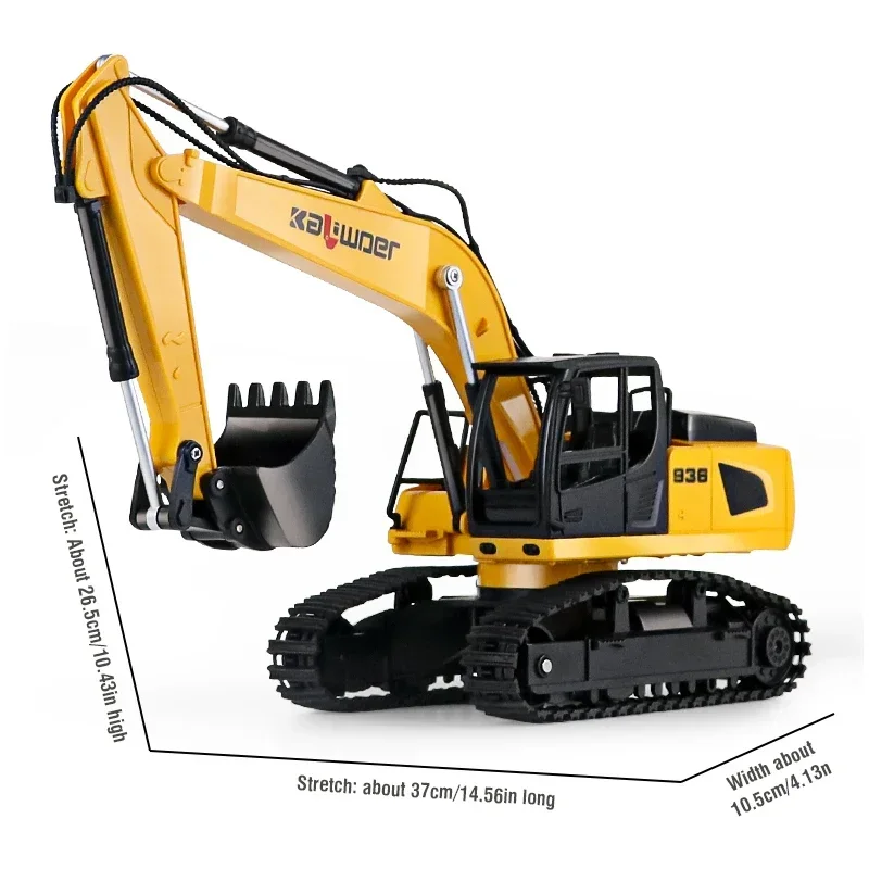 Huina Rc Excavator 1/24 9Ch Remote Control Cars Trucks Model Car Toy Alloy Plastic Simulation Construction Vehicle for Boys Kid
