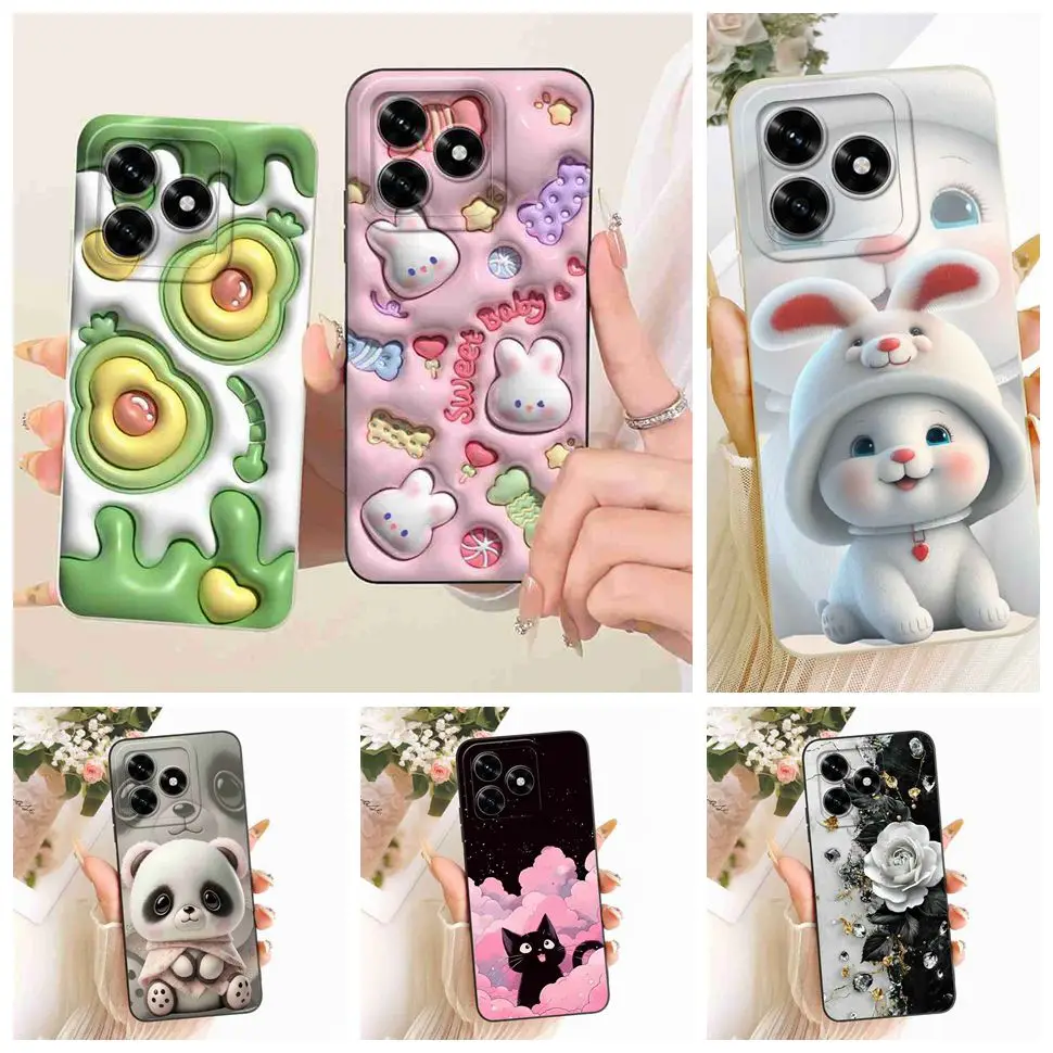 Lovely Sweet Rabbit Panda Soft Silicone Phone Case - Shockproof Bumper Cover