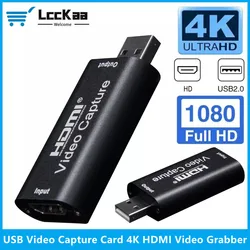 LccKaa 4K Video Capture Card USB 2.0 HDMI Video Grabber for PS4 Game DVD Camcorder Camera Record placa de video Live Streaming