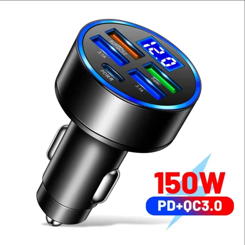 2025 200W Fast Charging IPhone QC3.0 Mini PD USB Type C Car Mobile Phone Charger For Xiaomi Samsung Huawei_voghion.com
