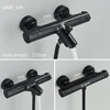 Senlesen Thermostatic Bathtub Faucet Matte Black Brass Wall Mounted Thermostatic Bathroom Shower Faucet Set  Para Shower System 5