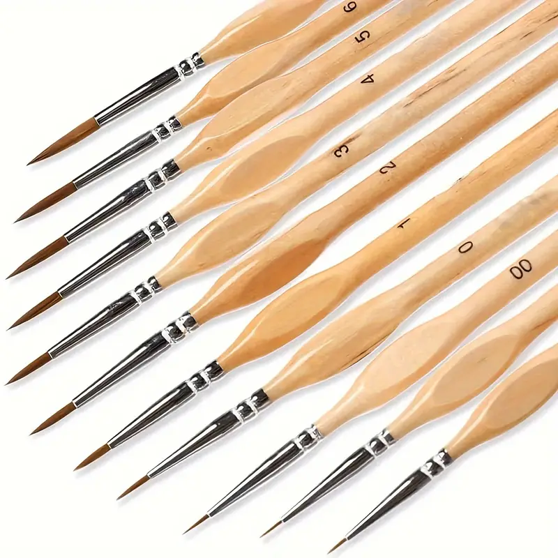 11pcs Precision Paint Brush Set for Fine Detail - Durable Miniature Brushes with Micro Tips for Warhammer 40K, Model & Art Paint - Image 7