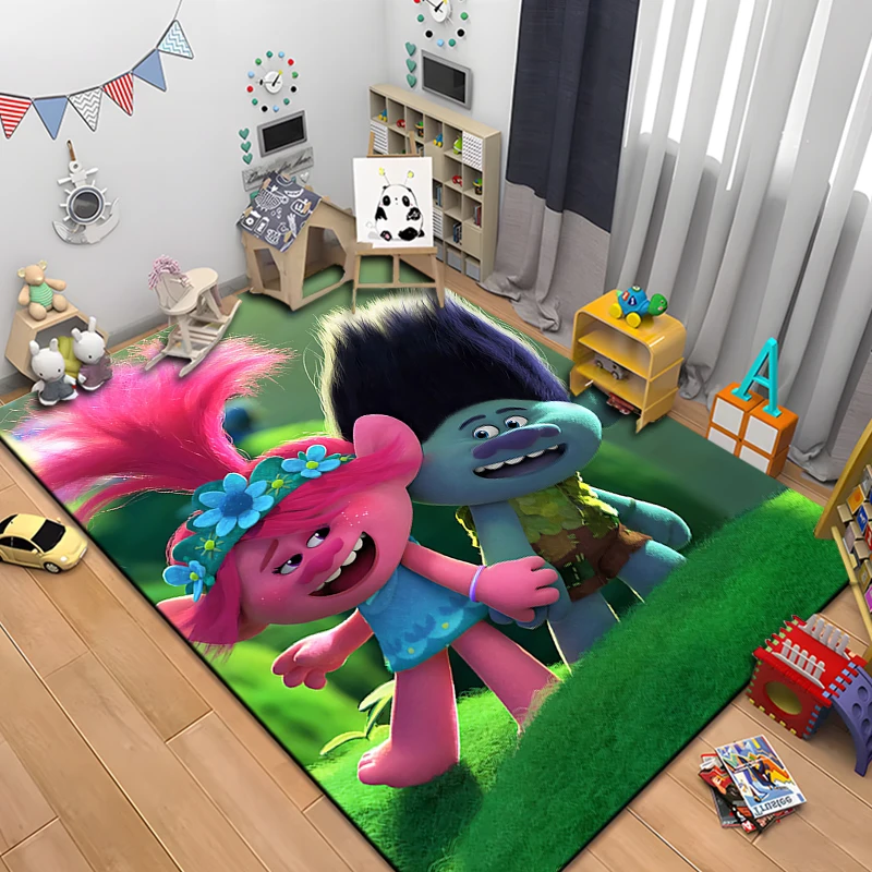 Disney Trolls Band Together Pattern Carpets Bedroom Play Mats Bedroom Decor Carpet Livingroom Rug Crawl Mat Christmas Gift Rug