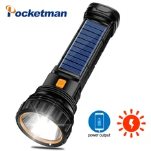 

LED Solar Light Flashlight USB Rechargeable Portable and Durable Long-range Outdoor Multifunctional Emergency Power Supply
