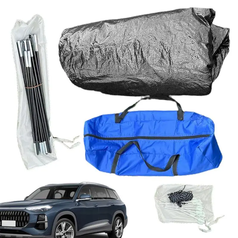 

Car Camping Tailgate Tent Double-Layer Rainproof SUV Tents For Camping With Awning Sun Protection Trunk Canopy Auto Tent tool