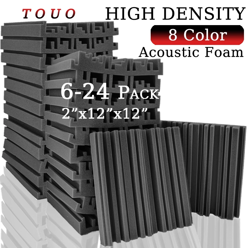 TOUO 6-24pcs zvukotěsný pěna zeď akustická izolace ateliér akustická foams vysoký hustota ktv pokoj sound-absorbing materiál