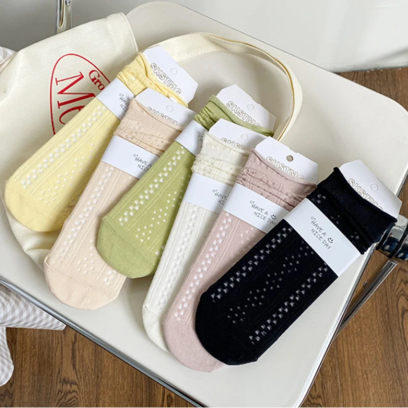 Носки женские тонкие однотонные из хлопка