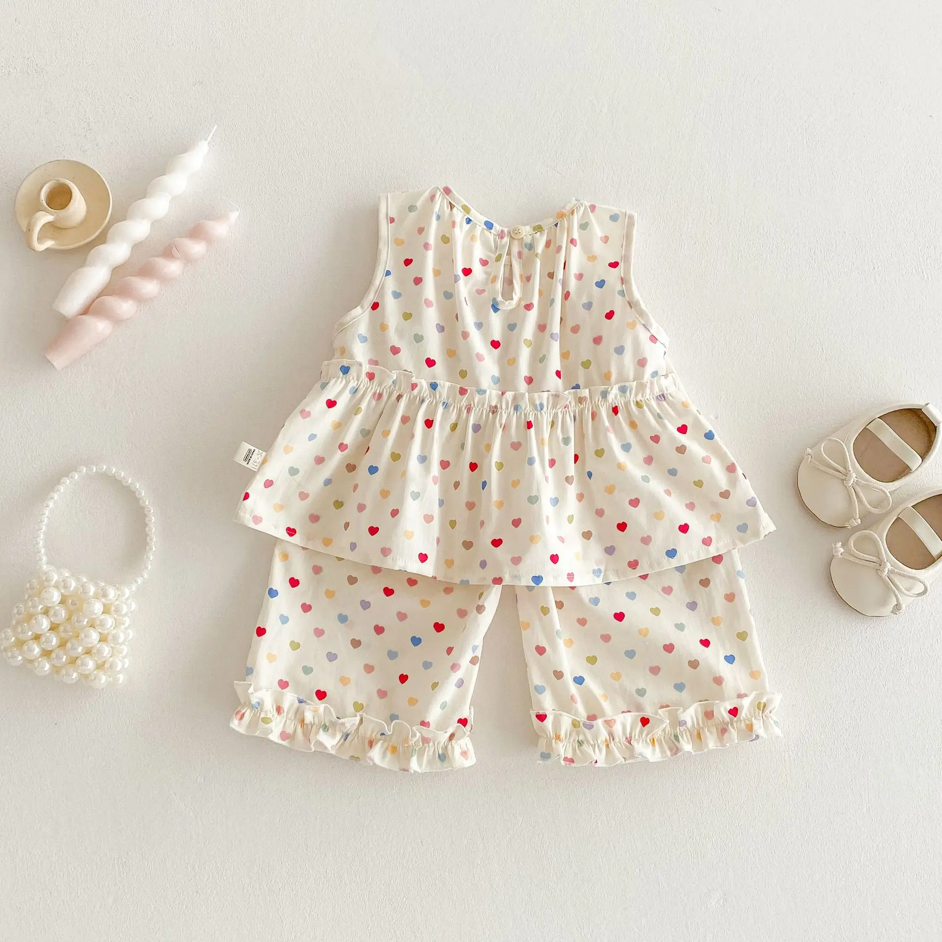 Girls Summer Sleeveless Blouse Set