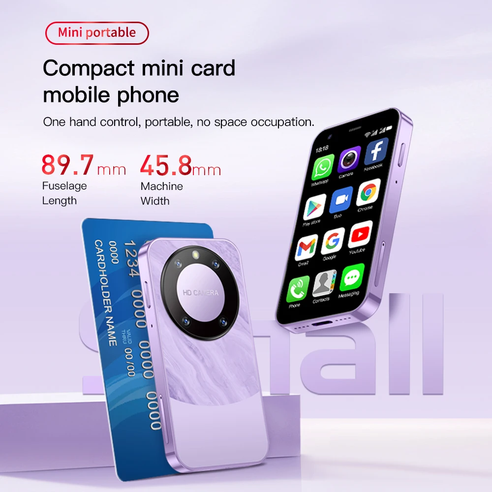 NEW SERVO Android OS Mini Smartphone 16GB ROM Dual SIM Standby Play Store 3G WCDMA WiFi 3.0" Little Smart Phones Give Smartwatch 2