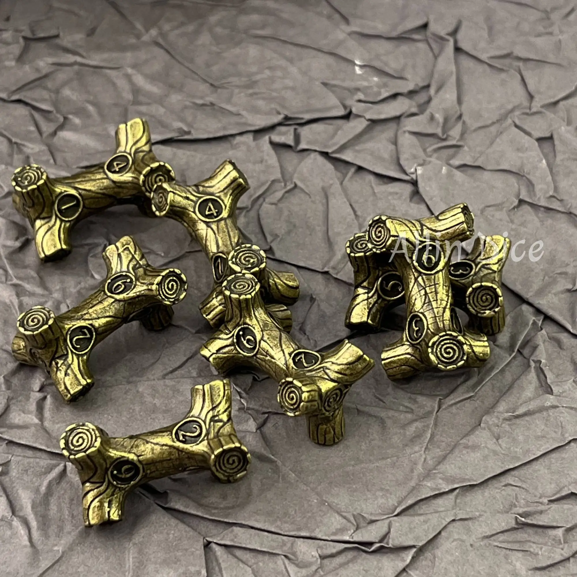 7PCS Metal Branch Dices DND Dice set for Dungeon and Dragons DND RPG Dices Metal Role Playing Games D&D Branch Shaped Dice
