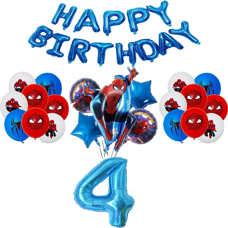 thumbnail image 1 of Decoraciones para fiesta de cumpleaños de Spiderman, juego de globos para bebé, vajilla, platos de papel, vasos, manteles, fondos, suministros para niños, regalos para niños, 1 of 5
