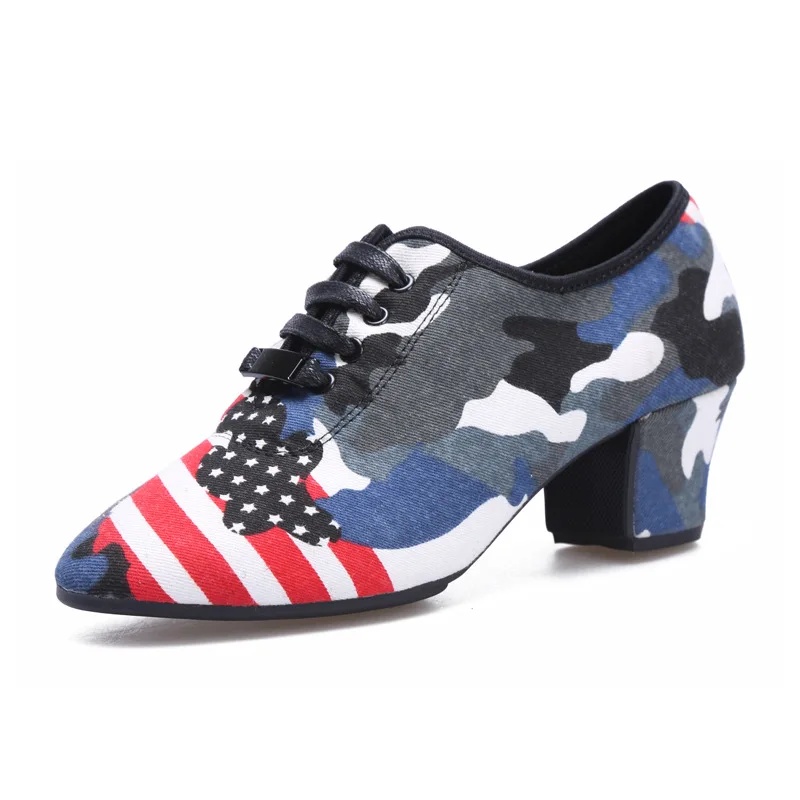 Latin Dance Shoes Adult Women shoes ballroom dancing Teacher Shoes Soft Friendship Square Dance Shoes Oxford Cloth Sneakers