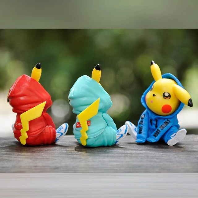 Newest Anime Pikachu Figures Kawaii Trendy Sweatshirt Pikachu Doll Ornaments Pokemon Figure Decoration Birthday Collection Gifts 3