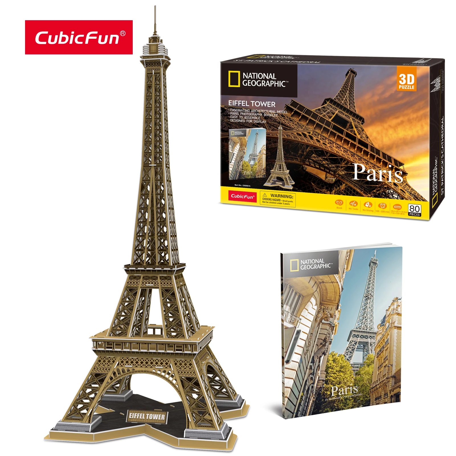 CubicFun 3D Puzzles Eiffel Tower Paris Architecture Model National Geographic Jigsaw Building