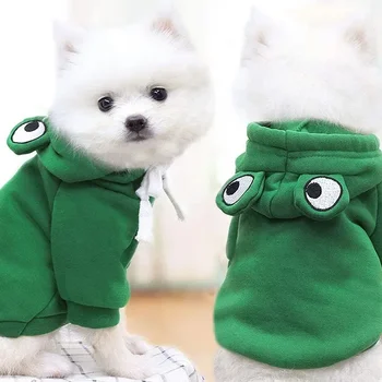 Dog Frog Hoodie – Winter Warm Pet Costume for Cats & Dogs (S/M/L) 1