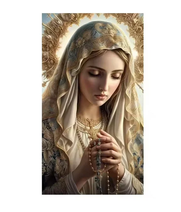 Religion, Kunst, Jungfrau Maria, Diy-Diamantgemälde, voll, quadratisch, rund, Diamanten, Mosaik, Kreuzstich-Set, Neu, 2025, Heimdekoration – Detail 7